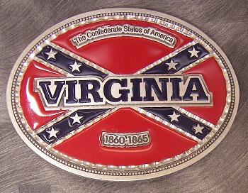 Confederate States Flag Virginia Belt Buckle